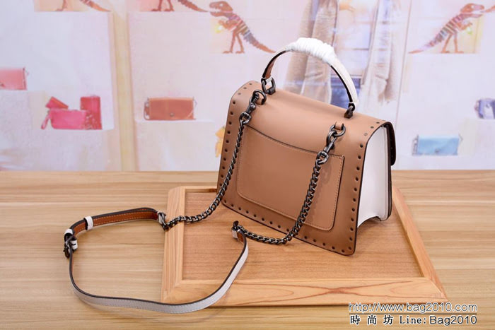 COACH蔻馳 關曉彤同款 經典標誌帆布鉚釘 PARKER頂部手柄手袋 53349 全能Parker背包  Chz1516
